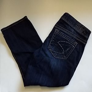 Silver Jeans Aiko Denim Distressed Capri - W29